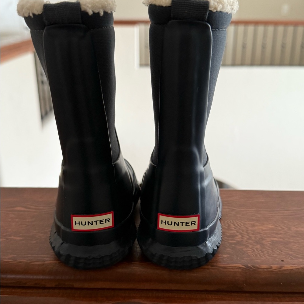 Hunter Blue Kids' Insulated Rain & Snow Boots with Fleece Cuff